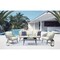 Manhattan Comfort Riviera Rope Wicker 4-Piece 5 Seater Patio Conversation Set with Cushions in Cream OD-CV015-CR - alternate 5